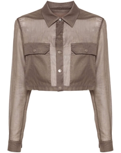 Укороченная прозрачная рубашка, серый Rick owens