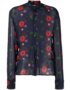 Рубашка с длинными рукавами и цветочным принтом, синий Dsquared2