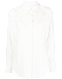 Шелковая рубашка с английской вышивкой, нейтральный цвет Chloe