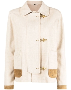 Жакет с контрастной отделкой, нейтральный цвет Fay