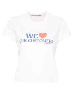 Укороченная футболка с надписью, розовый Alexander wang