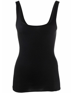 Топ в рубчик с U-образным вырезом, черный Rag & bone