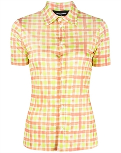 Клетчатая рубашка с короткими рукавами, зеленый Dsquared2