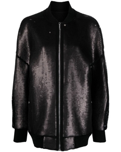 Бомбер Peter с пайетками, черный Rick owens
