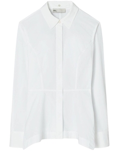 Поплиновая рубашка с баской, белый Tory burch