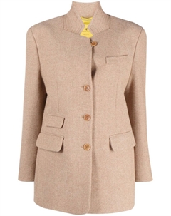 Однобортный пиджак с узором в елочку, нейтральный цвет Ermanno scervino