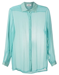 Шелковая рубашка с жатым эффектом, синий Amir slama