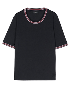 Футболка с отделкой в полоску, синий Fay