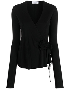 Рубашка с запахом и длинными рукавами, черный Blumarine
