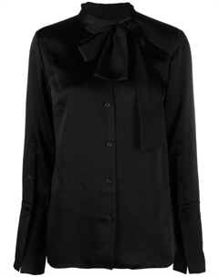 Атласная рубашка Candela с бантом, черный Simkhai