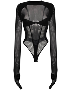 Боди с сетчатыми вставками, черный Gcds