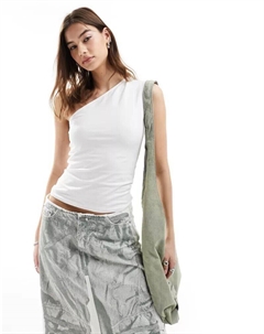 Белый топ на одно плечо Cindy, эксклюзивно для ASOS Weekday