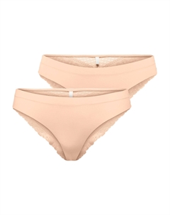 Трусы Spitzen s 2 er Pack Unterhosen Brazilian Tanga ONLLAURA, светло коричневый Only