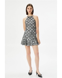 Вырезанное платье с пайетками, серебряный Koton