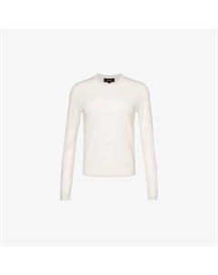 Трикотажный топ стандартного кроя с круглым вырезом из смесовой шерсти, белый Theory