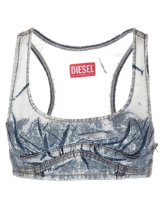 Джинсовый топ в технике пэчворк, синий Diesel
