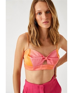 Укороченный топ с дизайном колор-блок, розовый Koton