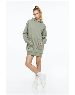 Платье-толстовка с капюшоном, хаки H&m