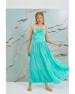 Длинное платье из лиоцелла с вырезом, зеленый Koton