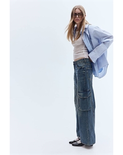Прямые джинсы карго обычного кроя, синий H&m