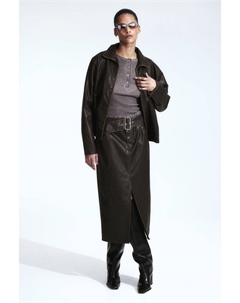 Юбка потертого вида с поясом, коричневый H&m