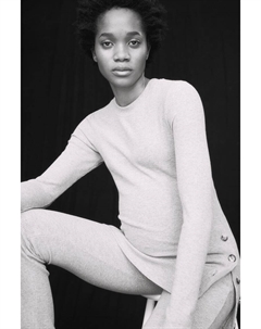 Рубашка Mom в рубчик, серый H&m