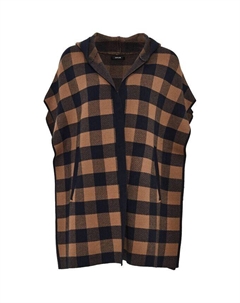 Вязаный жилет с капюшоном, накидка ахуди, синий Opus