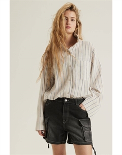 Джинсовые шорты-карго обычного кроя, черный H&m