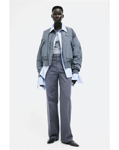 Прямые брюки из твила, серый H&m