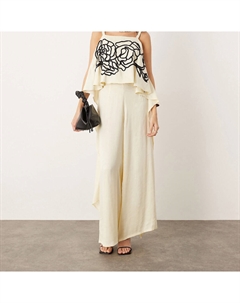 Брюки Edition Clean Front Wide Leg, кремовый Asos