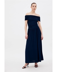 Драпированное платье с открытыми плечами, синий H&m