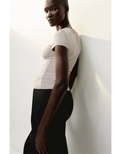 Облегающая фигуру футболка из микрофибры, серый H&m