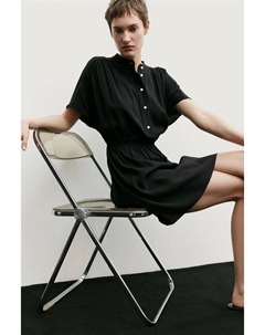 Платье с поясом, черный H&m