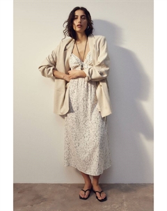 Платье-Майка из смеси льна, белый H&m