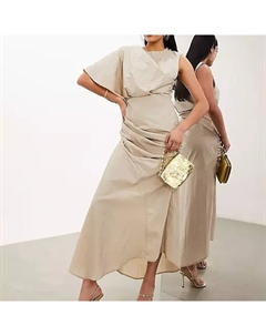 Платье Edition Washed One Shoulder, бежевый Asos