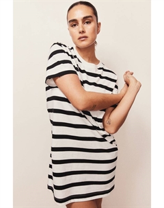 Хлопковое платье-футболка, белый H&m