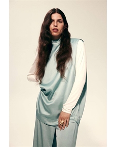 Блузка с подплечниками, бирюзовый H&m