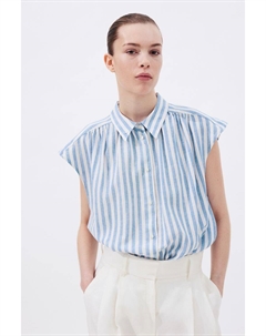 Блузка без рукавов из смесового льна, белый H&m