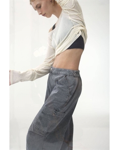 Брюки-Парашюты из джинсовой ткани, серый H&m