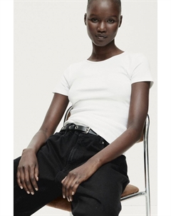 Рубчатая футболка, белый H&m