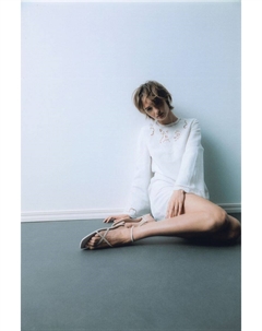 Платье из микса льна, белый H&m