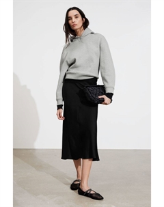 Юбка-Миди из атласа и другие истории, черный H&m