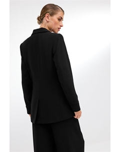 Однобортный креповый жакет, черный Next