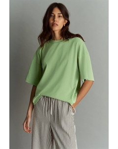 Свободная плотная футболка из 100% хлопка с круглым вырезом, зеленый Next