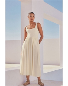 Приталенное летнее платье из трикотажа, бежевый Next