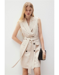 Платье-Блейзер из смесового льна, бежевый H&m