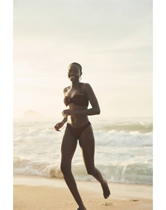 Уплотненный лиф бикини-бандо, коричневый H&m