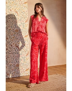 Льняные брюки с широкими штанинами, розовый Next