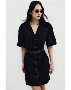Платье в стиле милитари с поясом, черный H&m