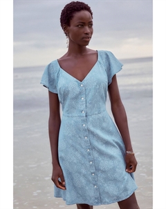 Джинсовое мини-платье с волокном Tencel, синий Next